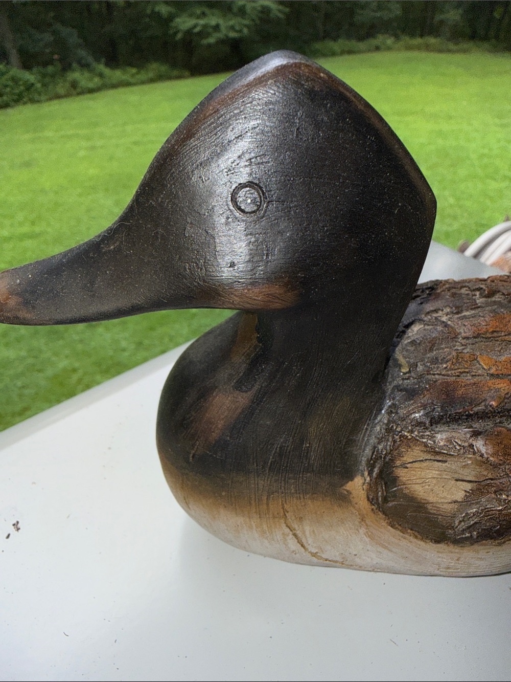 Handcrafted Wooden Duck Pair - SmallBrown and Black Decorative Home Art - Picture 4 of 9